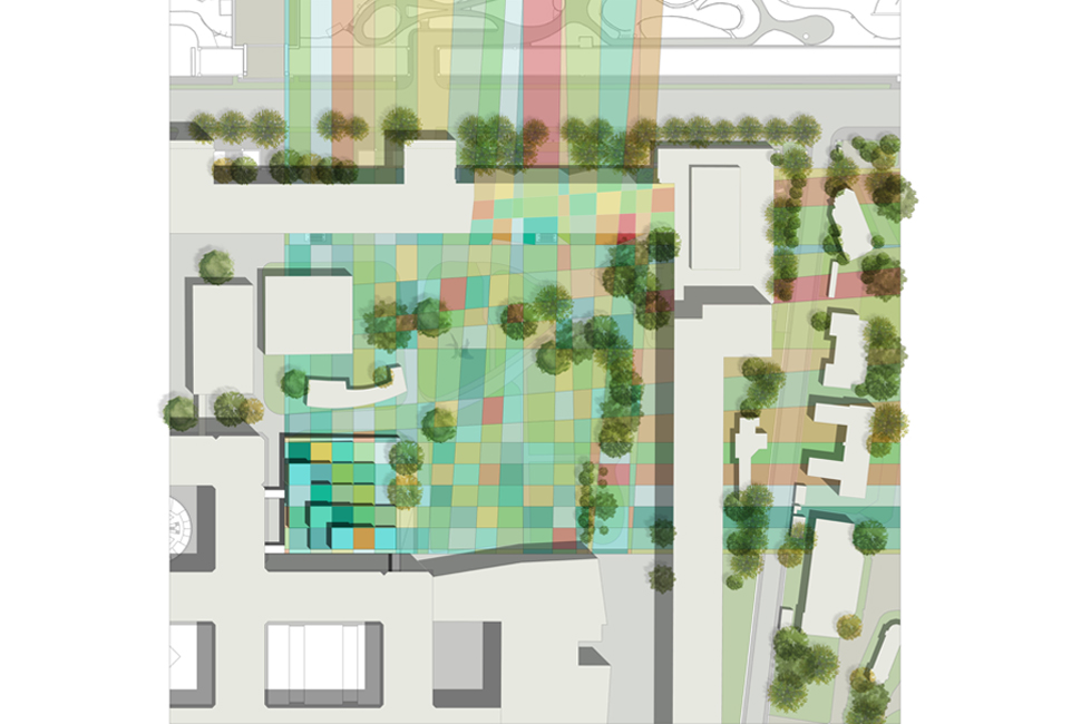 projet  Plan masse des deux projets sur le campus de Jussieu