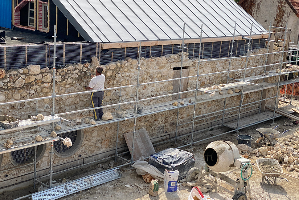 projet  Mur en pierres de réemploi